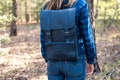 Sling backpack for women, Blue backpack, Laptop backpack women, Satchel backpack, Leather backpack women, College backpack, Book backpack