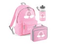 Personalised Rainbow lunch nursery set school set water bottle - cooler box - sandwich box - Girls boys school set Pink Rainbow JUNIOR SIZE