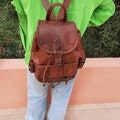 Moroccan Leather Backpack, Handcrafted Backpack, Daily backpacks