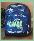 Personalized shark  backpack /  custom shark backpack bag /  school backpack birthday gift / custom  15? sharkbackpack embroidered backpack