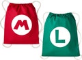Mario and Luigi Drawstring Bag, Super Mario Bros Bag, Back to School Drawstring Rucksack Bag, Videogames Kids Boys Girls Gift Gymsac Bag