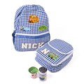 Boys and Girls School backpack, Custom patches backpack and lunch box,Personalized Plaid backpack, Back to school gift, Custom Name bag -st2