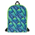Durable Backpack Neon Green Pattern Design Artist Original Handmade Art Watercolor Drip Painting by 13Katydids? (fits large notebooks laptop