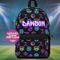 Custom Backpack for School, Sports Backpack, Name Bag, Neon Sports, Basketball Football Baseball Backpack