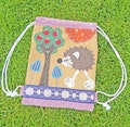 Hedgehog Backpack - Drawstring Bag - Festival Holdall - Travel Purse - Quirky Whimsical - Unique Gift - School College Rucksack
