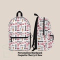 Personalized Coquette Bow Bookish Backpack Lunch Bag Tumbler Set Back To School Bookbag Custom Name Travel, Teen Girl Floral Birthday Gift
