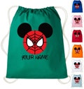 Personalised Spiderman Drawstring Bag, Custom Name Superheroes Lovers Bag, Back to School Bag, Spiderman Kids Boys Girls Bag