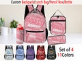 Custom Name Backpack for Kids Girls Boys, Personalized Name On School Bag Lunch Bag Water Bottle Pencil Pouch, Back to School Gifts