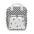 Checkerboard Lightning Multifunctional Diaper Backpack, Baby Diaper Bag with Lightning Bolts, Trendy Diaper Bag, Unisex Diaper Backpack,