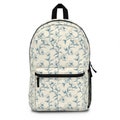 Vintage Blue Floral Backpack, Lightweight and Waterproof, Adjustable Shoulder Straps, USA Assembled. Travel Bag, School Bag, Day