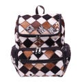 Handmade Brown Cowhide Patch Backpack  Animal Print Unique travel backpack western diaper bag diaper bag rucksack bag knapsack bag