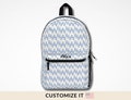 Custom Name Backpack Neutral White Blue Personalized Name Bag for Student Laptop Bag for College Pastel Backpack Back to School Gift Idea