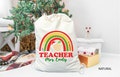 Customized Santa Sack Teacher Tote Bag, Custom Christmas Teacher Gifts, Santa Teacher Bag, Personalized Xmas Teacher Bag, Xmas Teacher Bag
