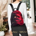 Black red Raven Steampunk Plague Doctor Mini backpack purse, Gothic Crow Vegan leather PU Back pack, back-to-school day pack gift