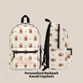 Personalized Cute Capybara Backpack Set, Kawaii Peach Back To School Lunch Bag Tumbler, Custom Name Daycare Knapsack, Bookbag Birthday Gift