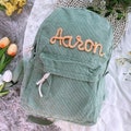 Custom backpack, Girls backpack, Kids backpack, Backpack embroidered, Corduroy backpack, Nursery backpack, Personalised school bag