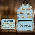 construction backpack, construction lunchbox  kids bento box cup construction book bag construction backpack construction lunchbox