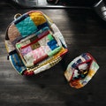 Eco-Friendly Trendy Patchwork Backpack with Travel Pouch (Pack of 3) Kit- Unisex, Best Gift for Travellers and Adventurers