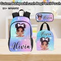 Custom Name Backpack, Custom Black Girl School Bag, Personalized Pencil Box Lunch Bag with Name, Schoolbag with Name, Back to School Gifts