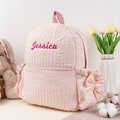 Seersucker Backpack Personalized Preppy Backpack for Kids Girls Dance Bag Custom Toddler Backpack Kids School Bookbag Child Gift