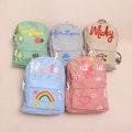 Personalized Kids Backpack, Kids School Bag, Custom Name Toddler Backpack, Hand-Embroidered School Bag for Kids, Handmade Corduroy Backpack