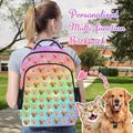 Custom Photo School Bag,Custom Face Backpack,Back to School Gift,Funny Bag,Preschool Elementary Kindergarten Backpack,School Bag,Rainbow Bag