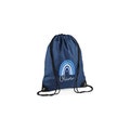 Personalised Rainbow Custom Drawstring Bag for Kids with Name - PE Kit / Gym / Swimming Bag - Ideal for Nursery & Primary School Girls
