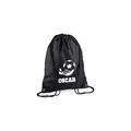Personalised Football Custom Drawstring Bag for Kids with Initial - PE Kit / Gym / Swimming Bag - Ideal for Nursery & Primary School Girls