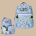Personalized custom dinosaur backpack set