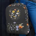 Nature Quote Weatherproof Backpack Wildflowers Bookbag Boho Floral Book Bag Wild Flower Medium Size Back Pack