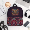 Owl Print Cute Backpack ? Trendy, Durable School Bag for Students and Nature Enthusiasts Perfect for Daily Use and Back-to-School Adventures
