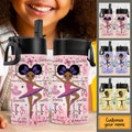 Personalized 11 Oz Water Bottle With Straw Lid For African American Kids, Little Black Ballerina Bottle, Back To School Gift