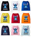Personalised Stitch Drawstring Bag, Disney Stitch Lovers Bag, Your Name Back to School Rucksack Gym Bag, Lilo & Stitch Kids Boys Girls Bag