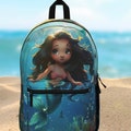 Personalized Mermaid Under the Sea Backpack, Custom Name Backpack for Kids, School Bookbag for Girls, Mermaid Backpack, Bookbags for Teens