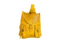 High quality 100% handmade genuine leather backpack in Yellow color.
