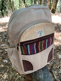 Large Hemp Backpack Handmade in the Nepal Himalayas, Modern Design, Organic Vegan materials, Natural Colors, laptop compartment, Fair Trade