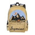 Custom Name Backpack with Camping Pattern for Boys Girls, Personalized Name School Bag Travel Bag for Women Men, Back to School Gift