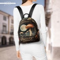 Fantasy Mushroom Forest Mini Backpack, Unique Gift Idea, Whimsical Design, Magical Nature Scene Accessory, Stylish and Functional Bag