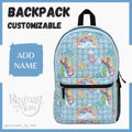Bears Backpack, Cute Bears Backpack, Caring Bears Backpack, Bears Bag, Back To School, Baby Blue Backpack