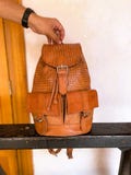 BACKPACK Luxurious Full Light BROWN - Grain Leather Gym, leather rucksack, genuine women rucksack, Unisex Gift for Him or Her, rucksack