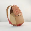 Cardboard backpack with unique lid Template. DIY Printable Pattern for creating backpack with lid from corrugated cardboard