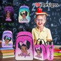 Custom Afro Black Girl Backpack Lunch Bag Pencil Pouch,Preschool Name Backpack Lunch Bag Pencil Pouch, Custom Name Bag, Back to School Gifts