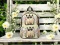 Hand Drawn Siamese Cat Artistic Design Women's Girls Kids Child Toddler Travel Laptop School Custom Nylon Backpack School Holdall  Bag Gift