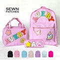 Sewn Patches Backpack Personalized Nylon Backpack with Patch Chenille Letter Custom School Bag Kids Back to School Lunch Box Bag Lunch Bag