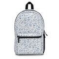 French Toile De Jouy floral Backpack, Lightweight and Waterproof, Adjustable Shoulder Straps, USA Assembled. Travel Bag, School Bag, Day