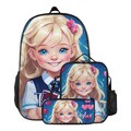CREATE YOUR OWN Custom Blond Girl Backpack Set Personalized Schoolgirl Design Cute Custom Name Schoolbag Pencil Case Lunch Bag Customized