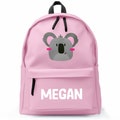 Personalised Koala Face Backpack For Kids Boy Girl Safari Back To School Nursery Bag