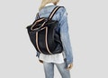 XL - 3 in 1 Genuine Leather Carrying Backpack, Rucksack, Shoulder Bag for Women, Tote Bag, Handbag, Everyday bag, Gift for Her - Italy