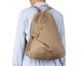 Backpack For Women,Classy PU Leather  Rucksack Handbag with Zipper,Multi-Pocket Daypack  Shoulder Bag Travel  Work Backpack Khaki