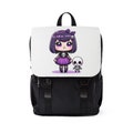 Cute Goth Girl with Her Little Skeleton Friend | Pastel Goth Unisex Casual Shoulder Backpack